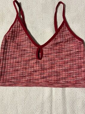 Colsie Pink and Red Ribbed Knit Cami